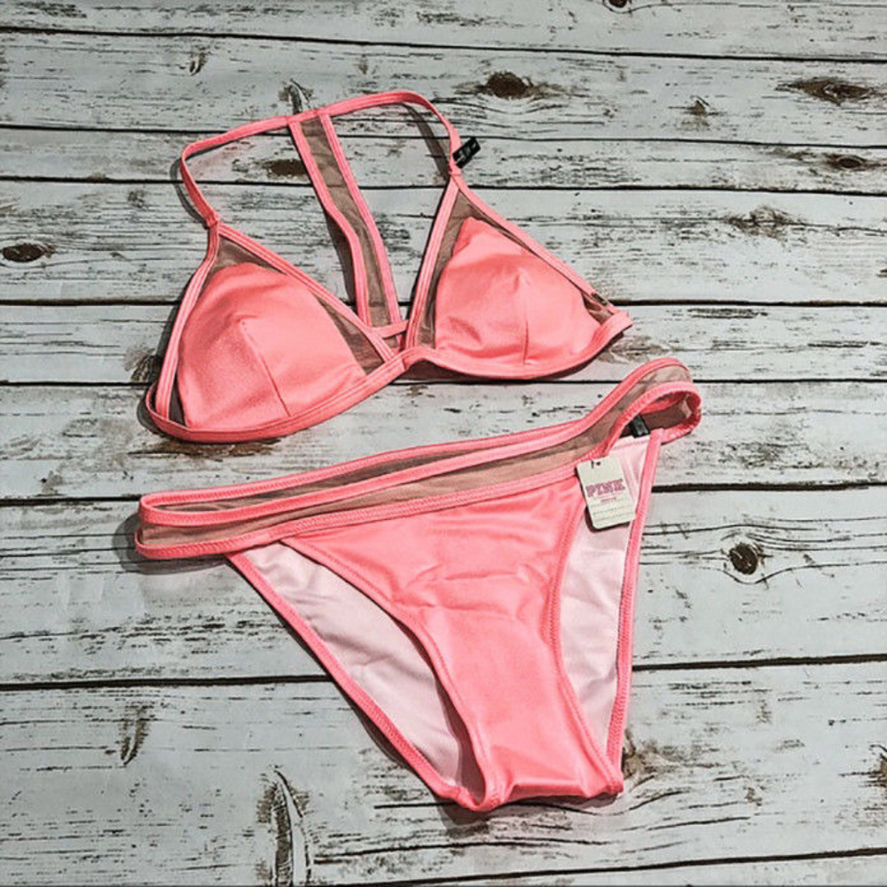 Victoria's Secret swim set PINK Mesh Triangle